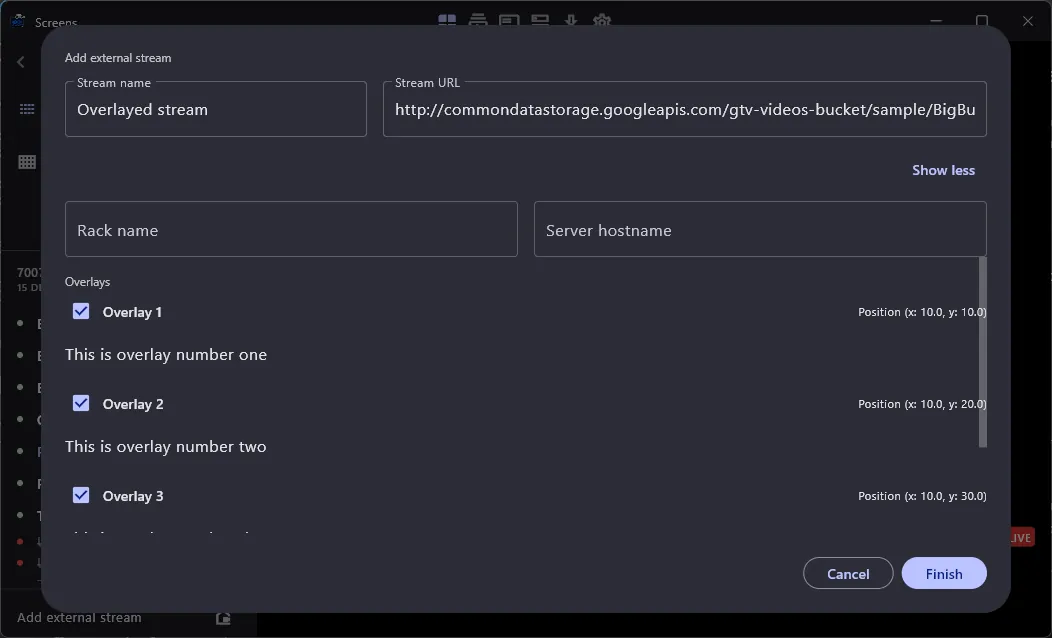 Open app from configuration file — capture d'écran