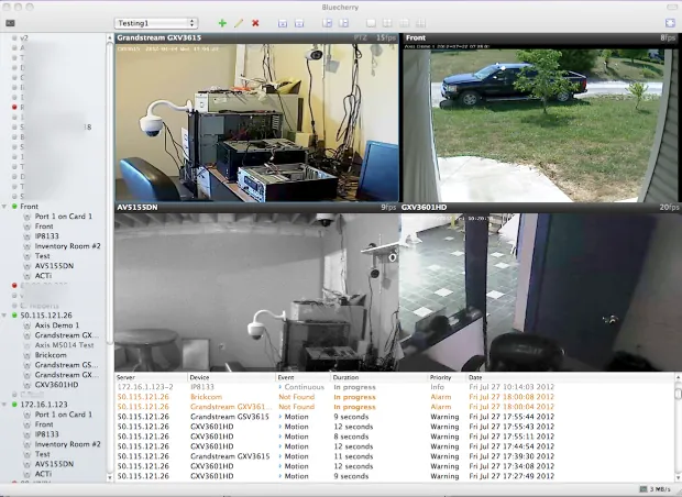 Adding cameras to the live view — capture d'écran