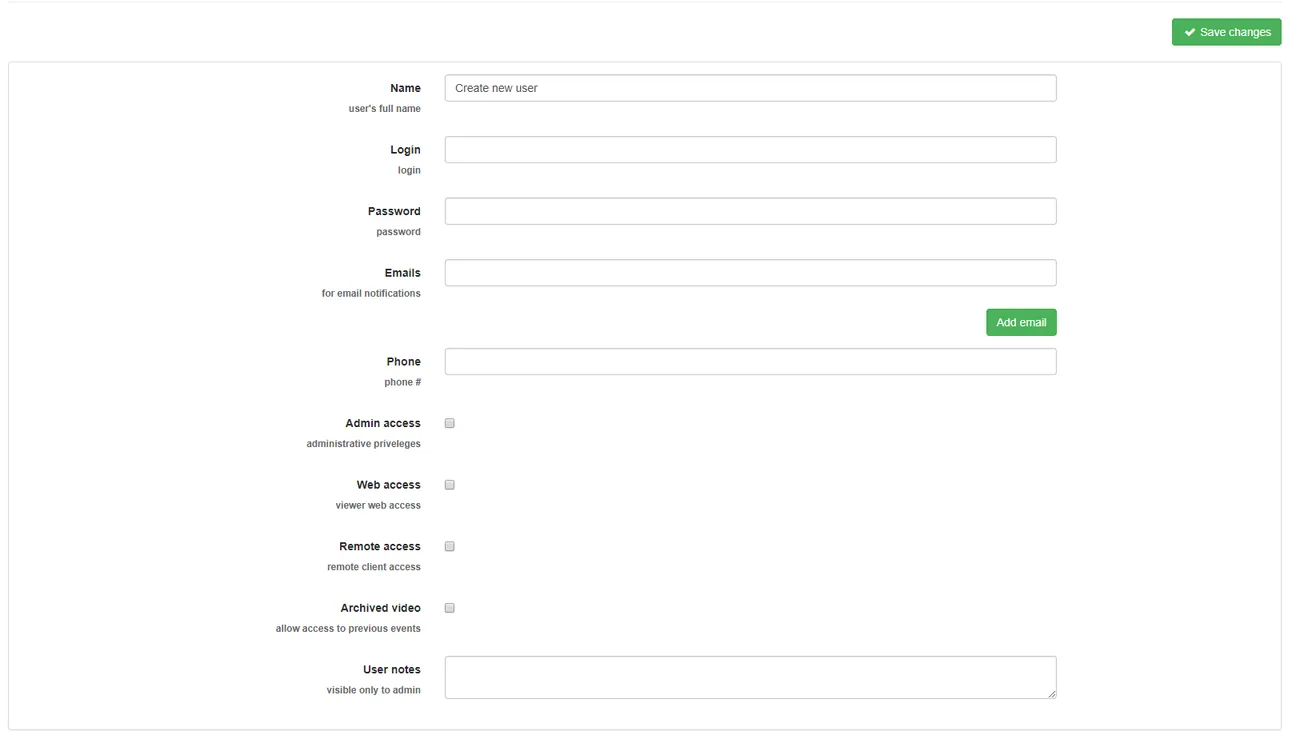 Adding users — capture d'écran