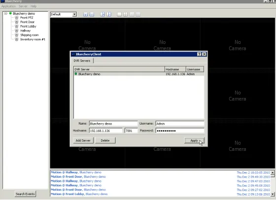 Connecting to additional Redcherry servers — capture d'écran