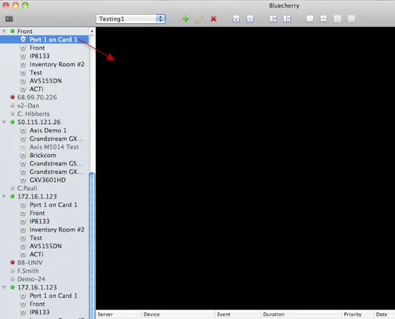 Adding cameras to the live view — capture d'écran