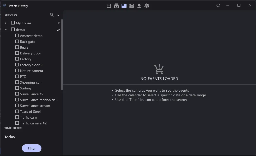 Browse Events — capture d'écran