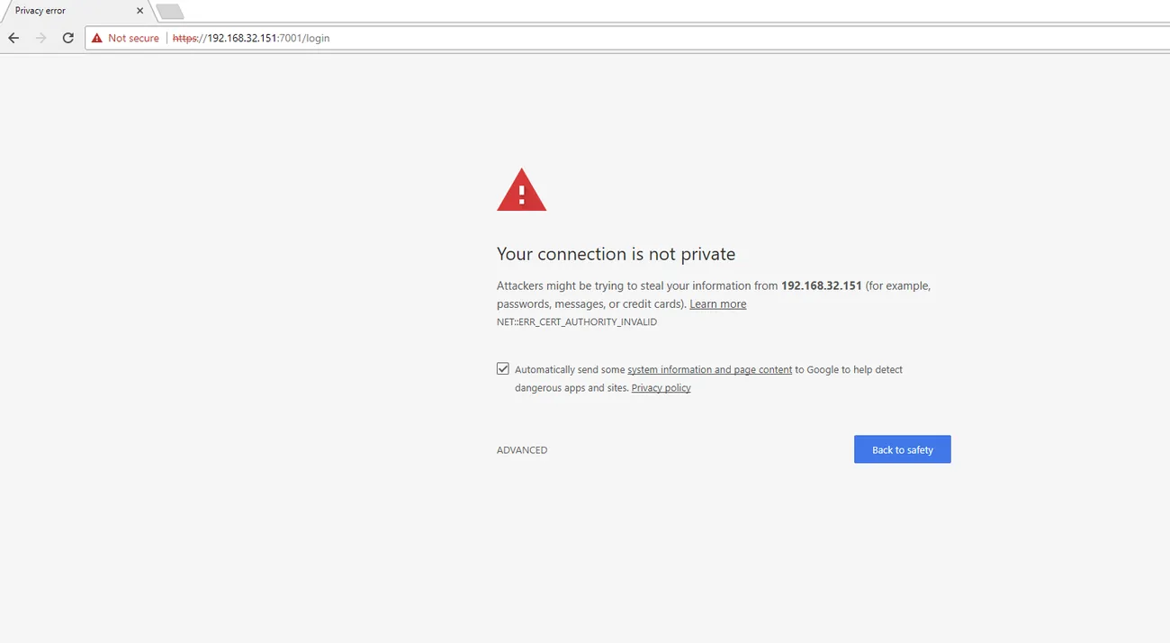Logging in — capture d'écran