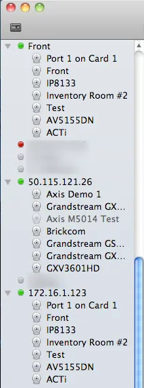 Adding cameras to the live view — capture d'écran