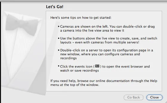 Connecting to a server — capture d'écran