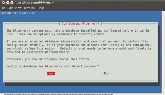 mysql-server setup — capture d'écran